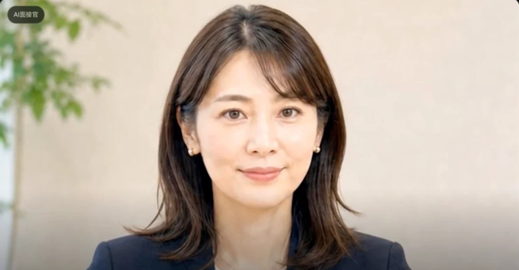 発話中のAI面接官アバター